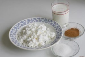 Творог с молоком или сливками